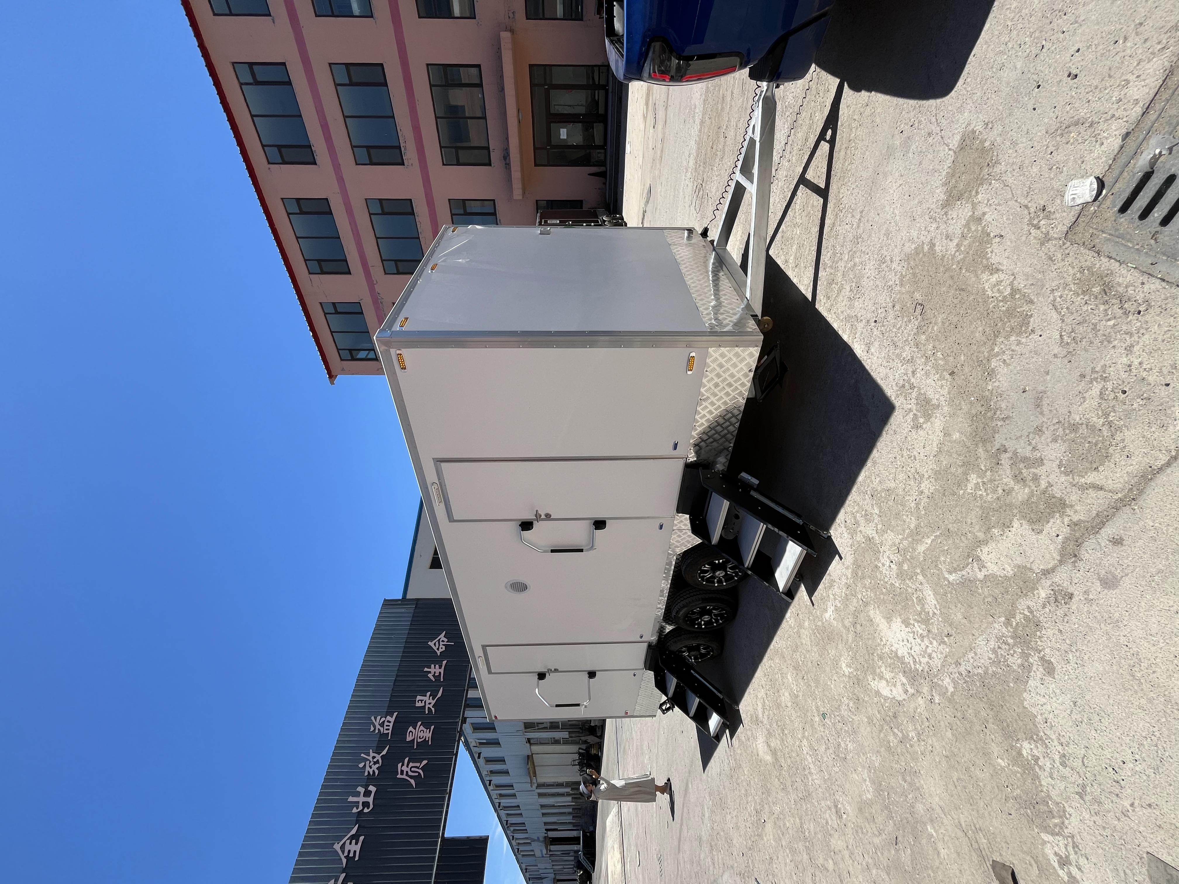 Multi-wheel trailer double-door mobile compartment outdoor convenient function trailer